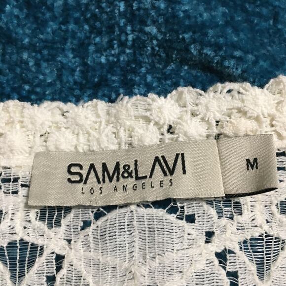 Sam & Lavi off-white lace cardigan made in the USA medium Neutral - Picture 2 of 12